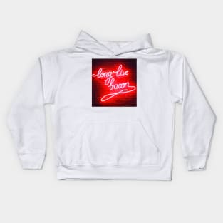 Neon bacon sign Kids Hoodie